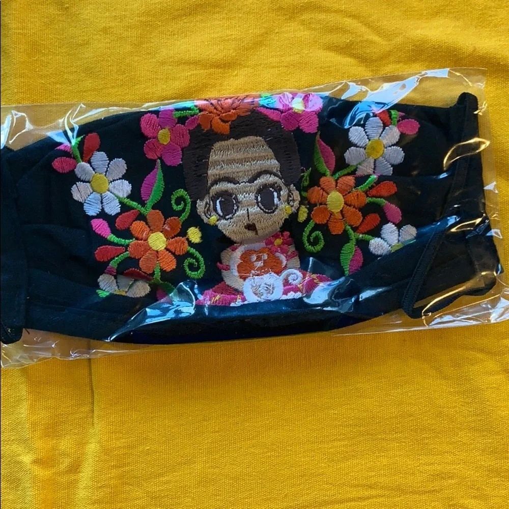 Triple layer Reusable embroide face mask F…
